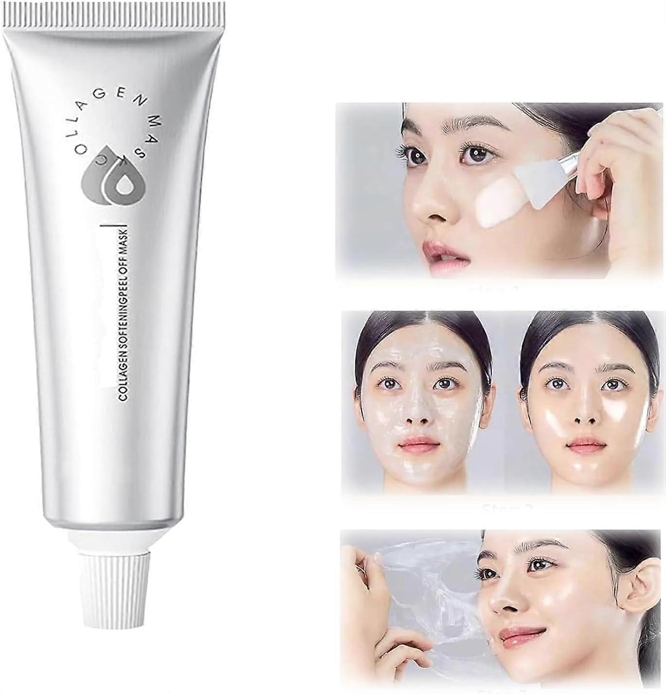 Collagen Peel Off Mask,Glass Glowing Skin,Korean Anti Aging Moisturizing Face Skin Care Masks Cleanses Pores