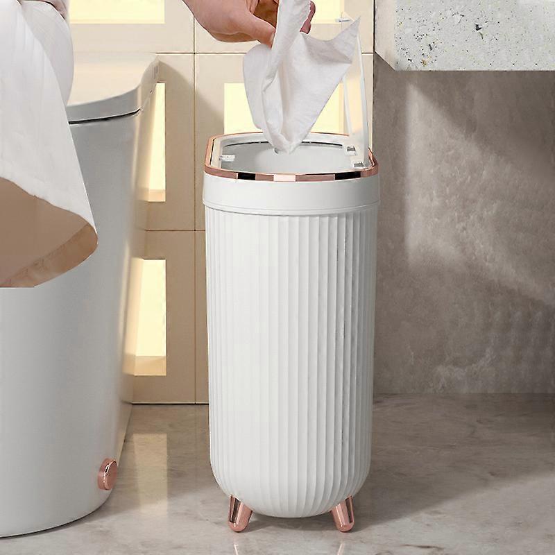 Luxury Waterproof Garbage Tin for Bathroom and Toilet Gold High Foot ...