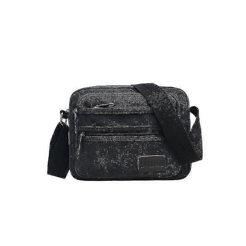 messenger bag canvas crossbody bag (black)