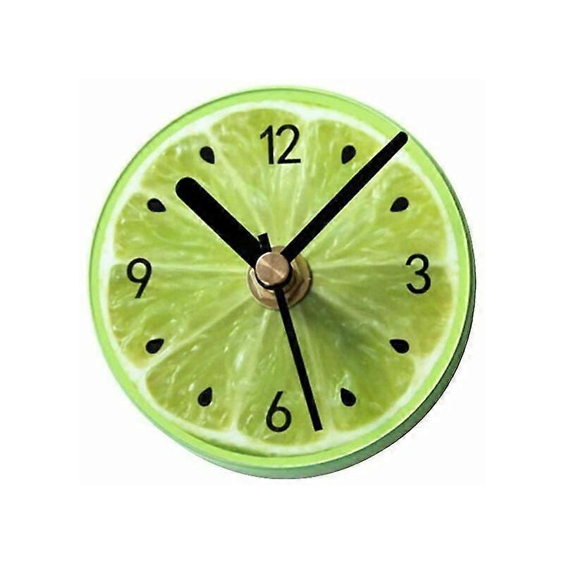 Fridge Magnet Wall Clock, Round Lime Pattern