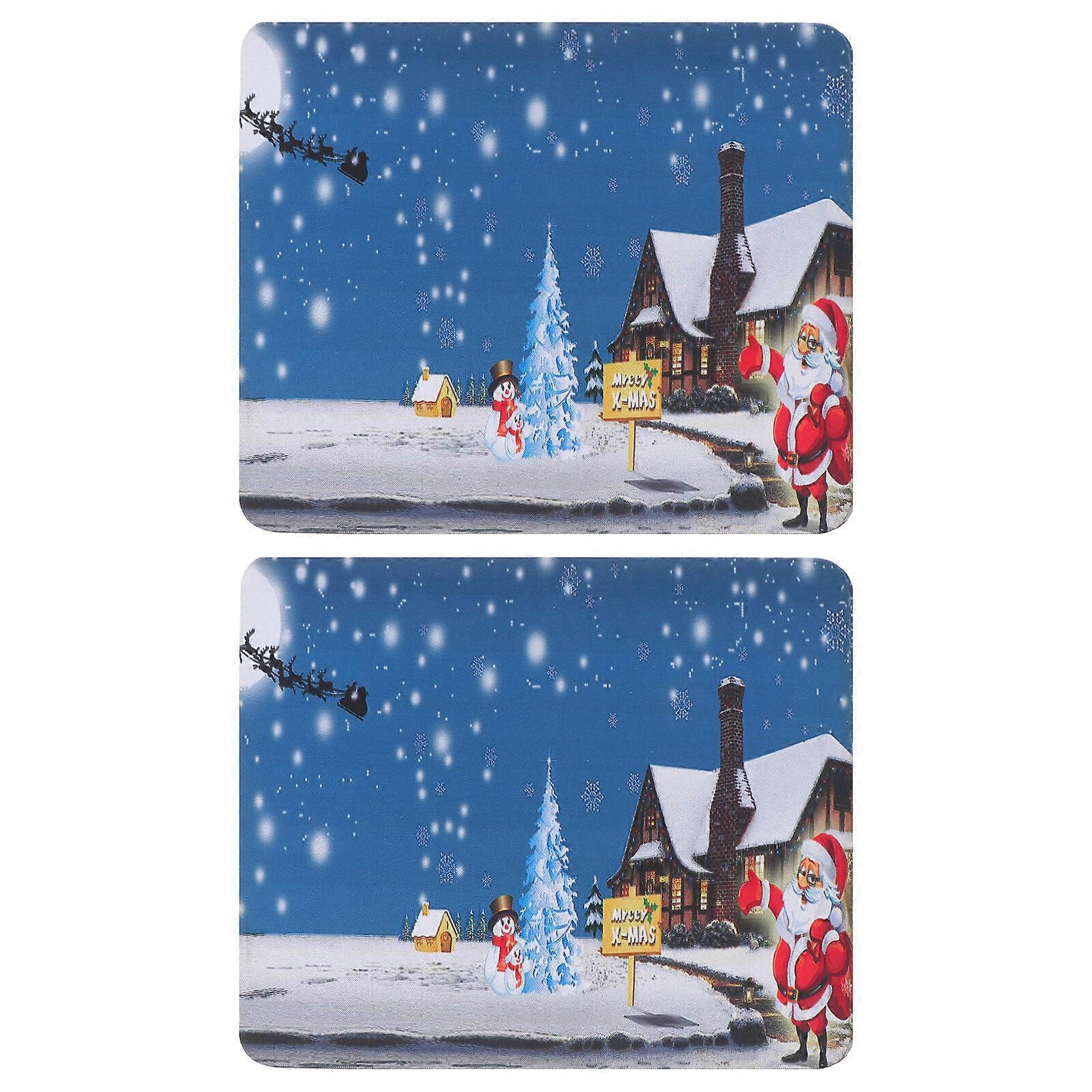 2PCS Anti-slip Mouse Pad for Home Office Dorm Rectangle Pattern Desk Mousepad
