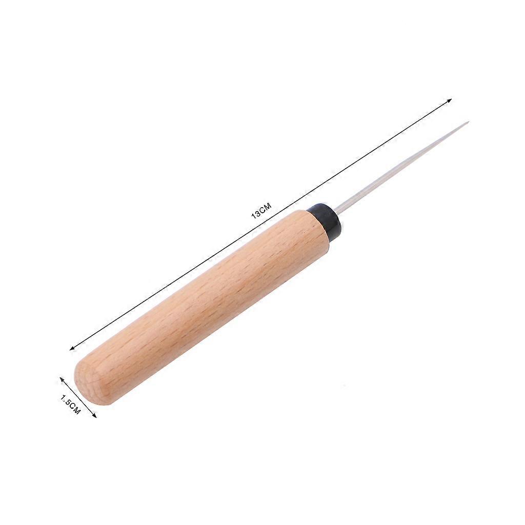 Leather Craft Awl Tools Hole Maker Wooden Handle Sewing Stitching Punching