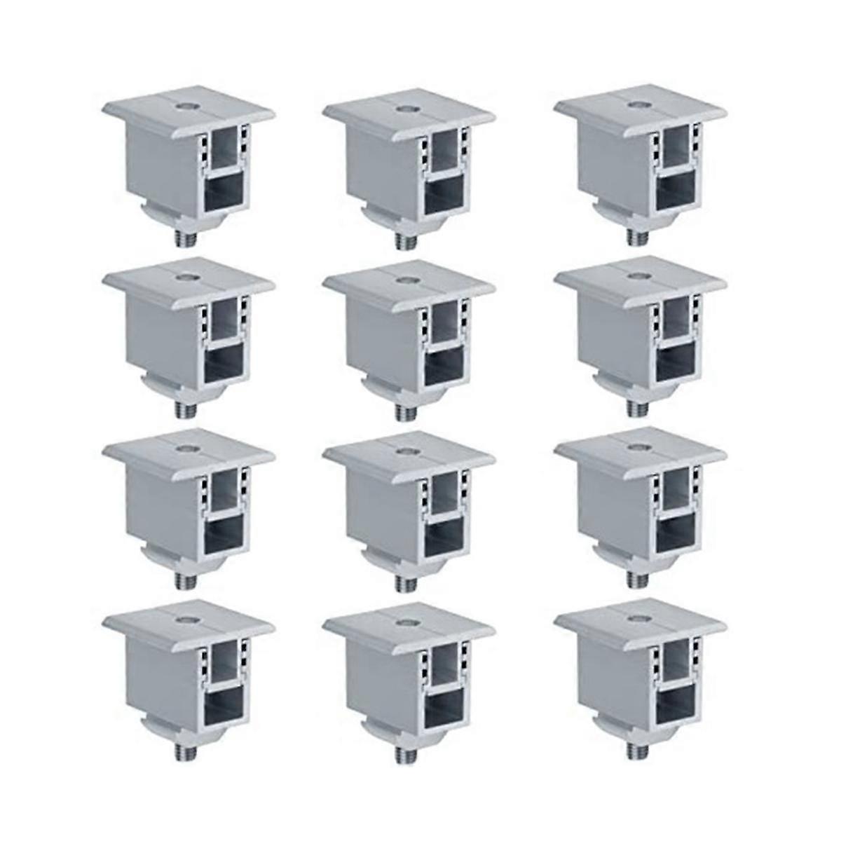 12 Set Solar Panel Mounting Clamp, PV Panel Bracket Roof Mount Clamp for Securing 30mm-50mm Thick Solar Panels to Rails