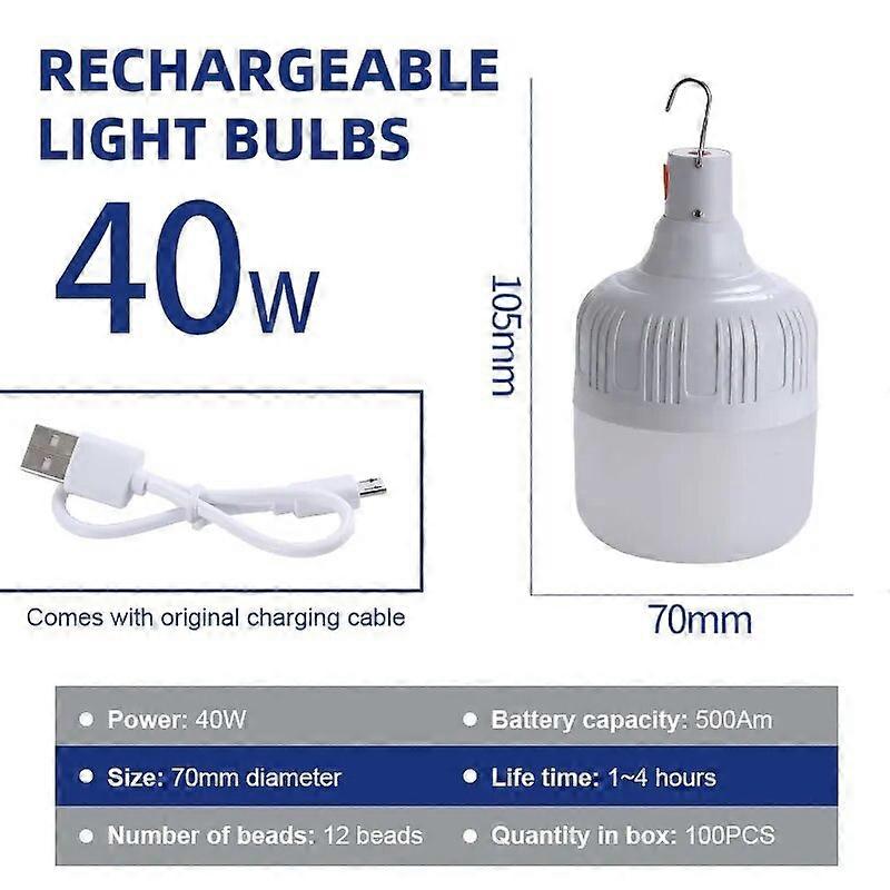 Outdoor USB Rechargeable Mobile LED Lamp Bulbs Emergency Light Bulbs Portable Hook Up Camping Lights Home Decor Night Light
