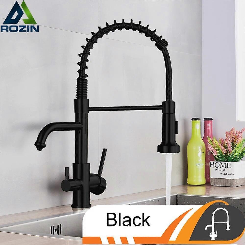 360 Degree Rotation drinking filtered water kitchen faucet Dual Swivel Spout Faucet Brushed Nickel Kitchen sink tap