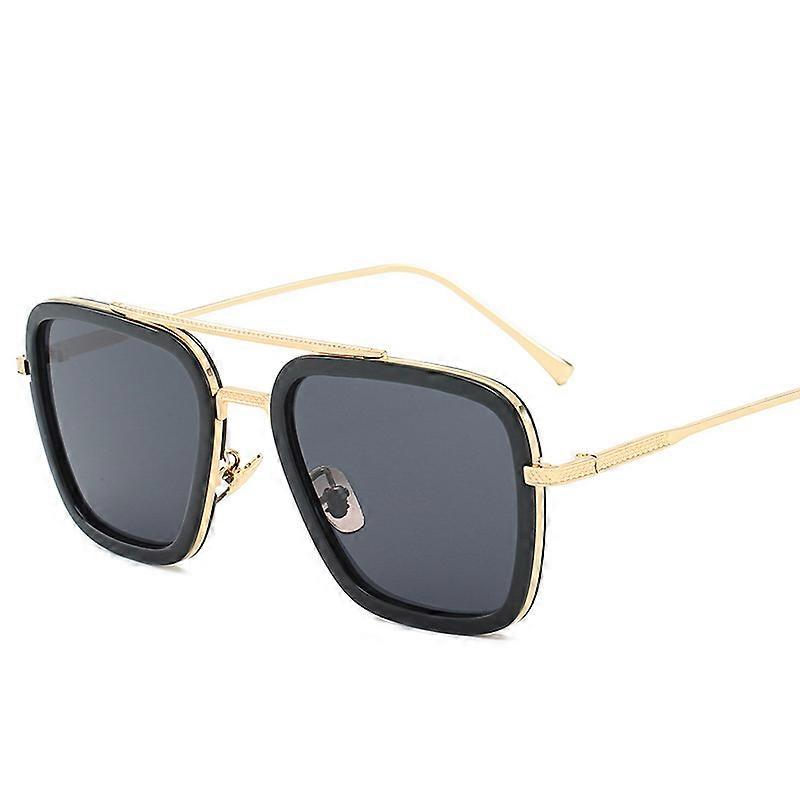 Retro Aviator Sunglasses Square Metal Frame Sunglasses For Women Men