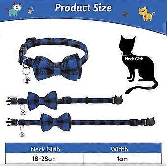 HJZHII 2-Pack Plaid Cat Collars – Breakaway Bowtie & Shirt Collar With Bells, Adjustable Safety Collars For Cats & Small Dogs - View #5