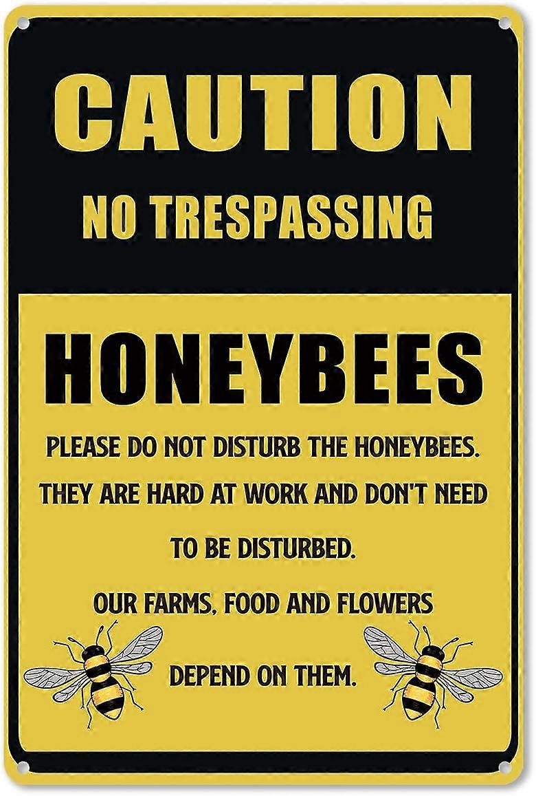 面白い引用注意不法侵入なし金属錫看板壁の装飾ビー錫看板自宅ガレージポーチの装飾ギフト女性男性の友人のための贈り物 - 8x12インチ