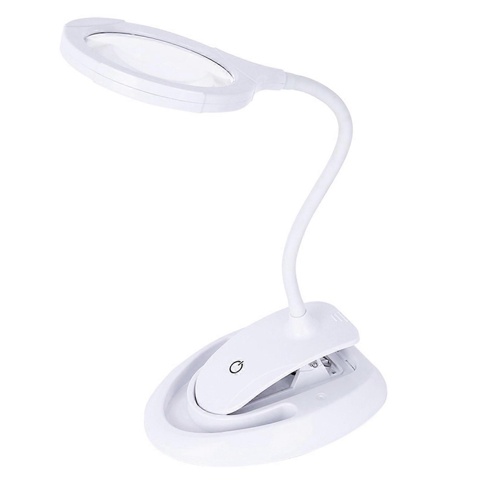 Magnifying Glass Adjustable Rechargeable White Multifunctional Table LED Lamp Magnifier for Reading QinHai