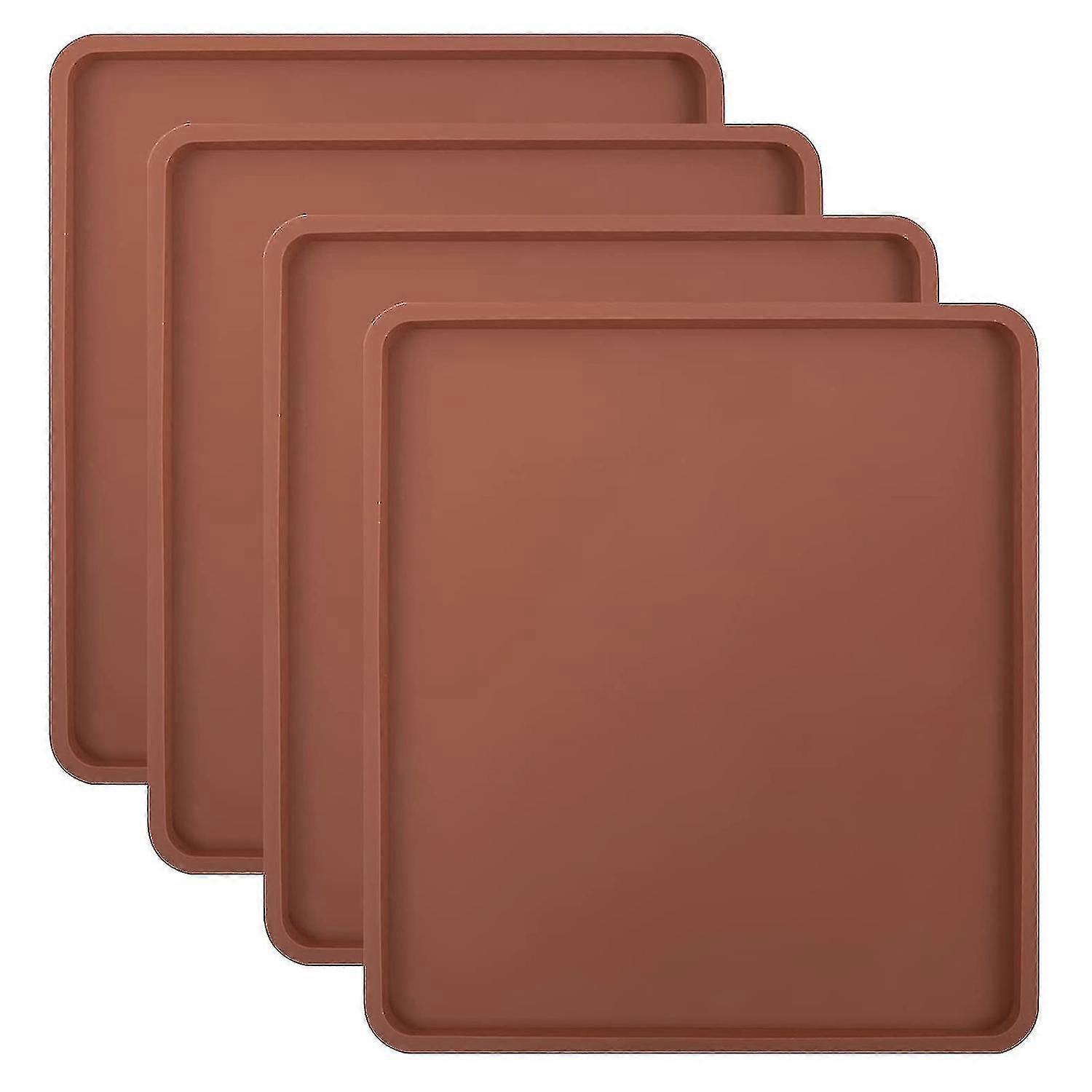 4pcs Silicone Dehydrator Mats With Edge - Silicone Sheets Compatible , Nonstick Silicone Tray Liner