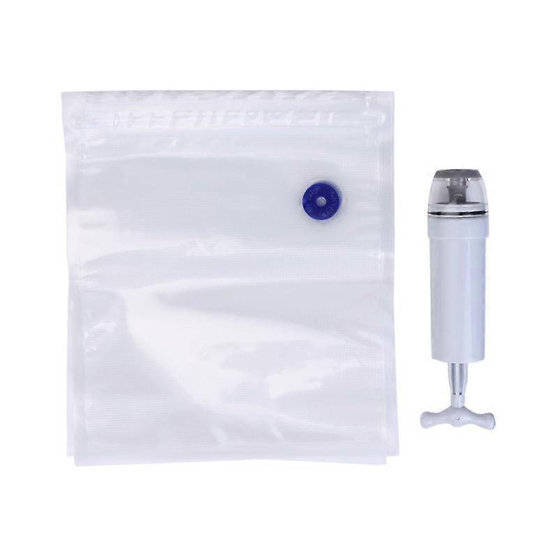 5Pcs Packaging Bag+Food Vacuum Sealer Storage Saver Hand Pump Kitchen Machine