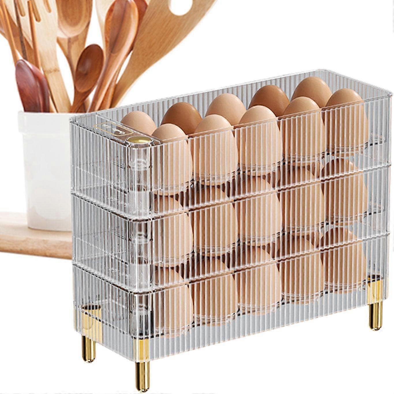 Egg Container - Kitchen Three-layer Egg Holder for Refrigerator | Egg Container, Egg Holder for Refrigerator, Egg Storage & Egg Tray for Fridge,Kitche