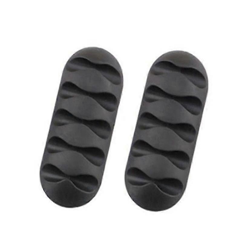 5-clip Silicone Cable Organizer Usb Management Clips For Mouse-black