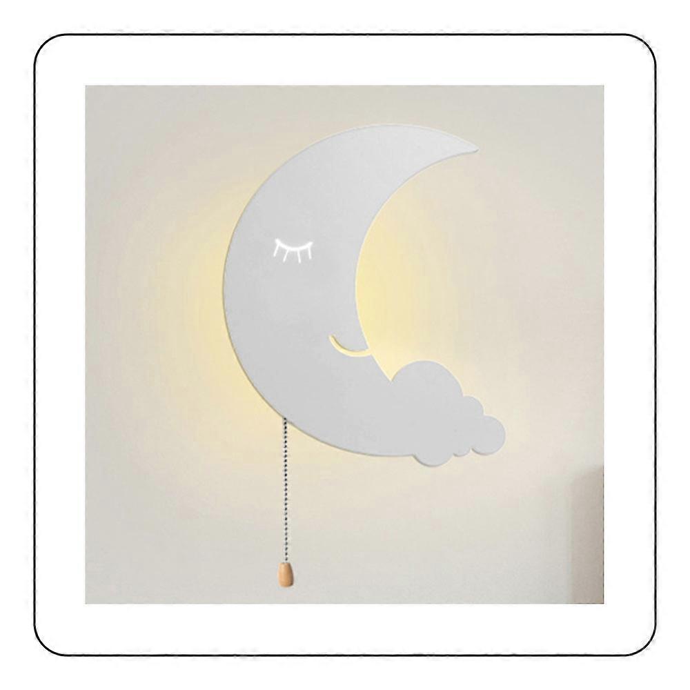 Indoor Wall Sconce - White A Cloud Moon Warm Light