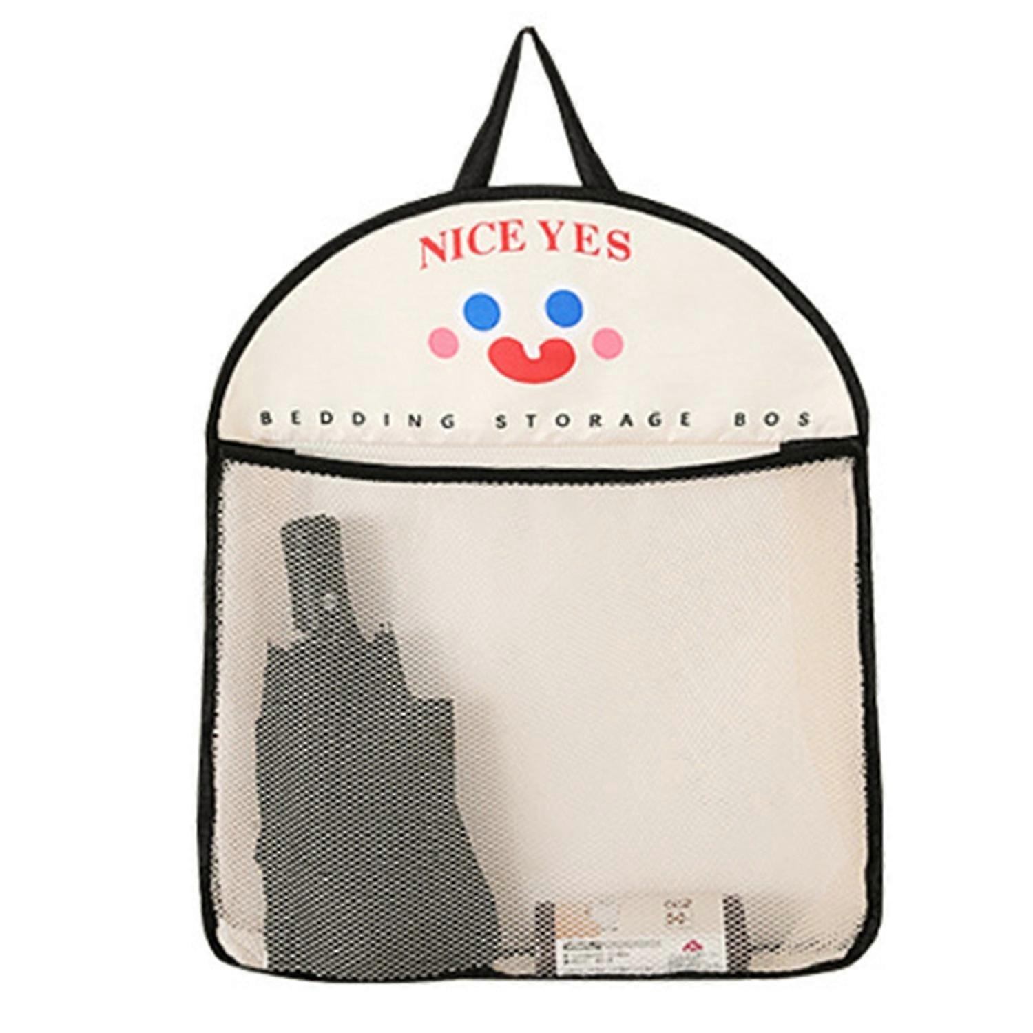 Wall Hanging Mesh Bag Cartoon Print Great Load Bearing Visible Large Opening Toys Underwear Trash