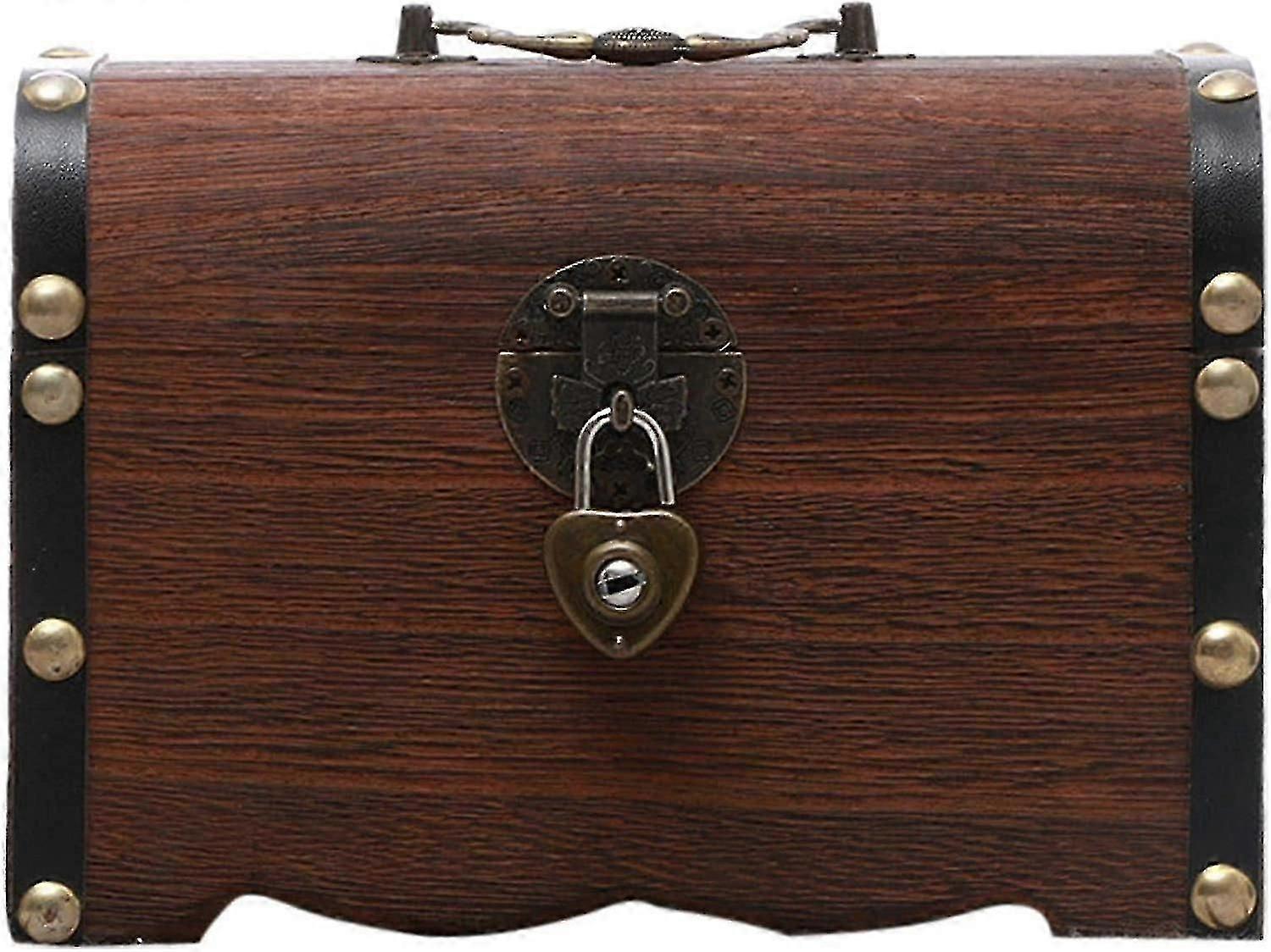 صندوق الكنز الخشبي البنك الخنزير ، بنك نقود آمن من الخشب الصلب المصنوع يدويا مع قفل ومفاتيح ، 1 قطعة ليان