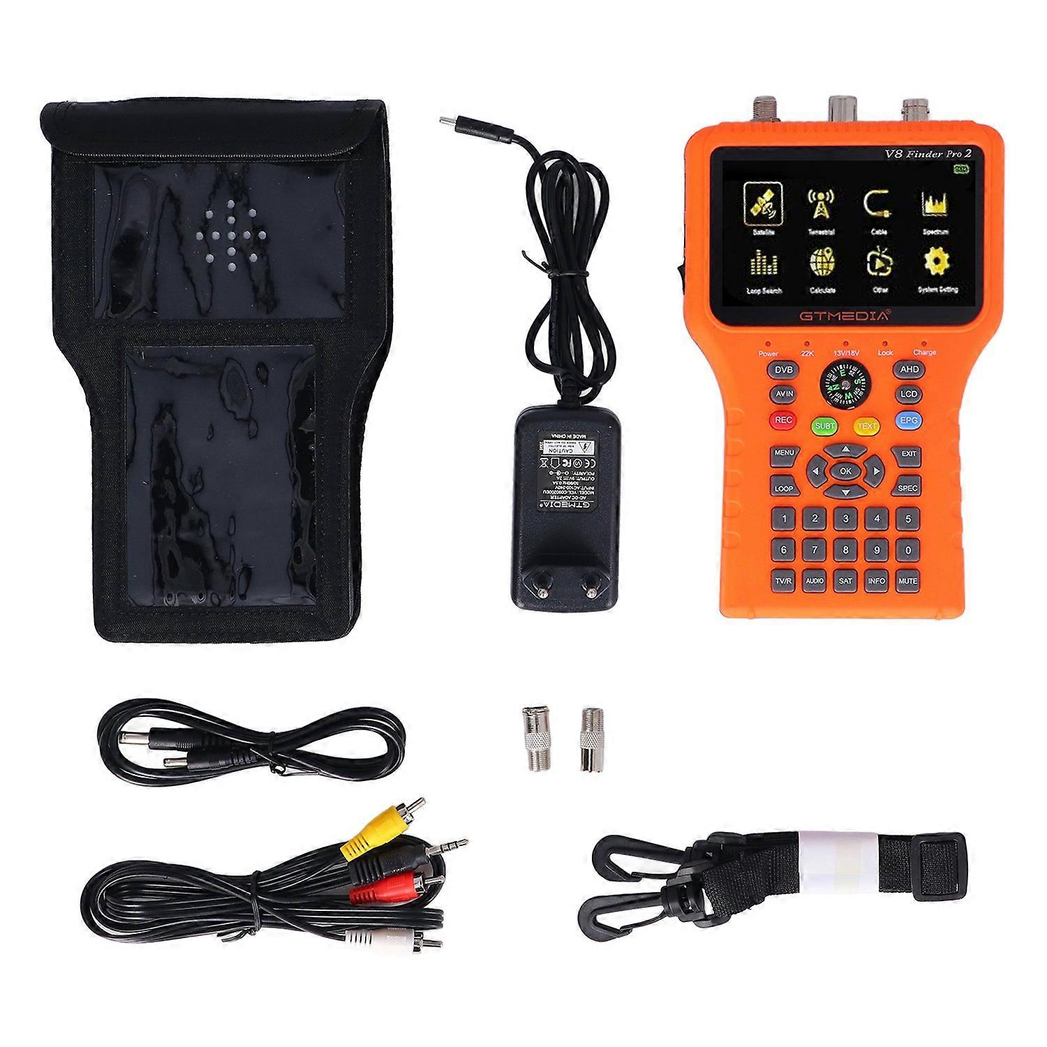 Satellite Finding Device 4.3in Colorscreen DVB S2X S T2 T Satellite Signal Meter 100‑240VAC EU Plug