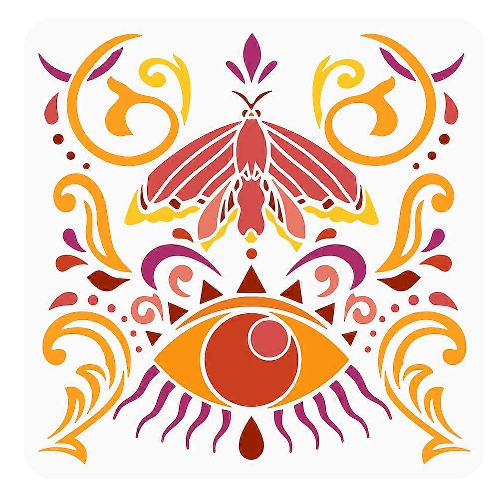 1pc PET Hollow Out Drawing Painting Stencils for DIY Scrapbook Photo Album Insect Pattern 30x30cm
