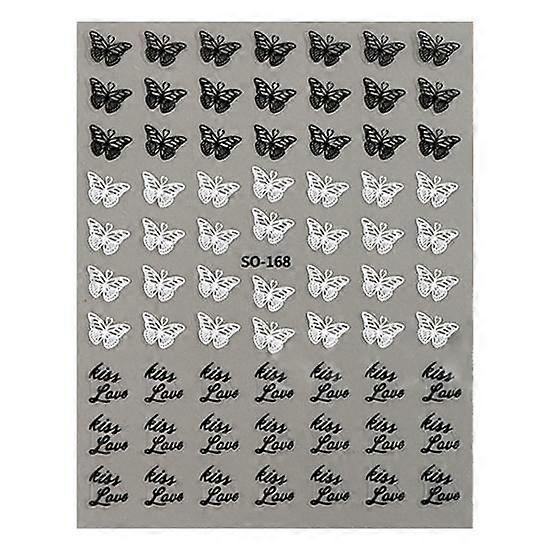 2Pcs Retro And Nail Adhesive Patches DIY Rose Stickers Black White Beautiful Nail Patches for