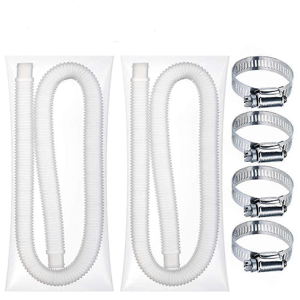 Swimming Pool Hose Replacement Hose for All Ground Pools Accessory Spiral Hose for Swimming Pool Pumps and Filtration Systems (2 Hoses)