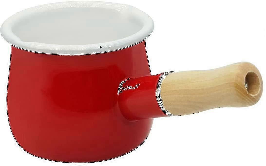 Enamel Milk Pan, Mini Butter Heater Enamelware Pan And Kitchenware,red