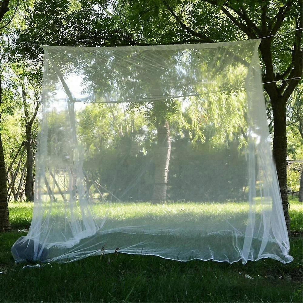 Outdoor Large White Camping Mosquito Net Travel Portable Mosquito Insect Proof Tent Indoor Bedroom Sleeping Mosquito Net Single Opening Mesh Net