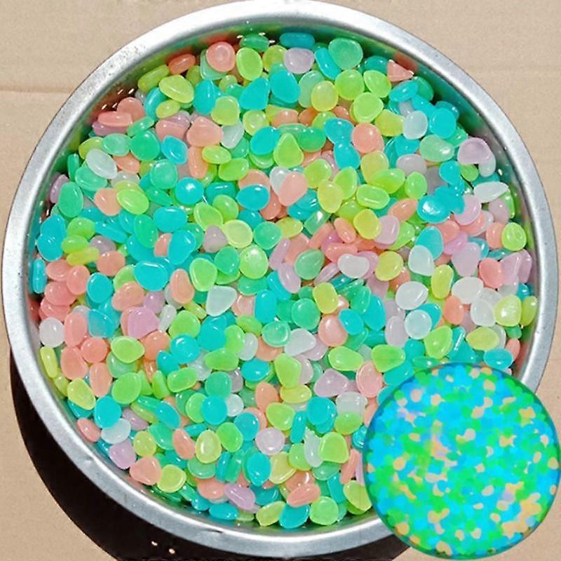 100Pcs/Bag Mixed Color Outdoor Luminous Stones Glow In Dark Garden Pebbles