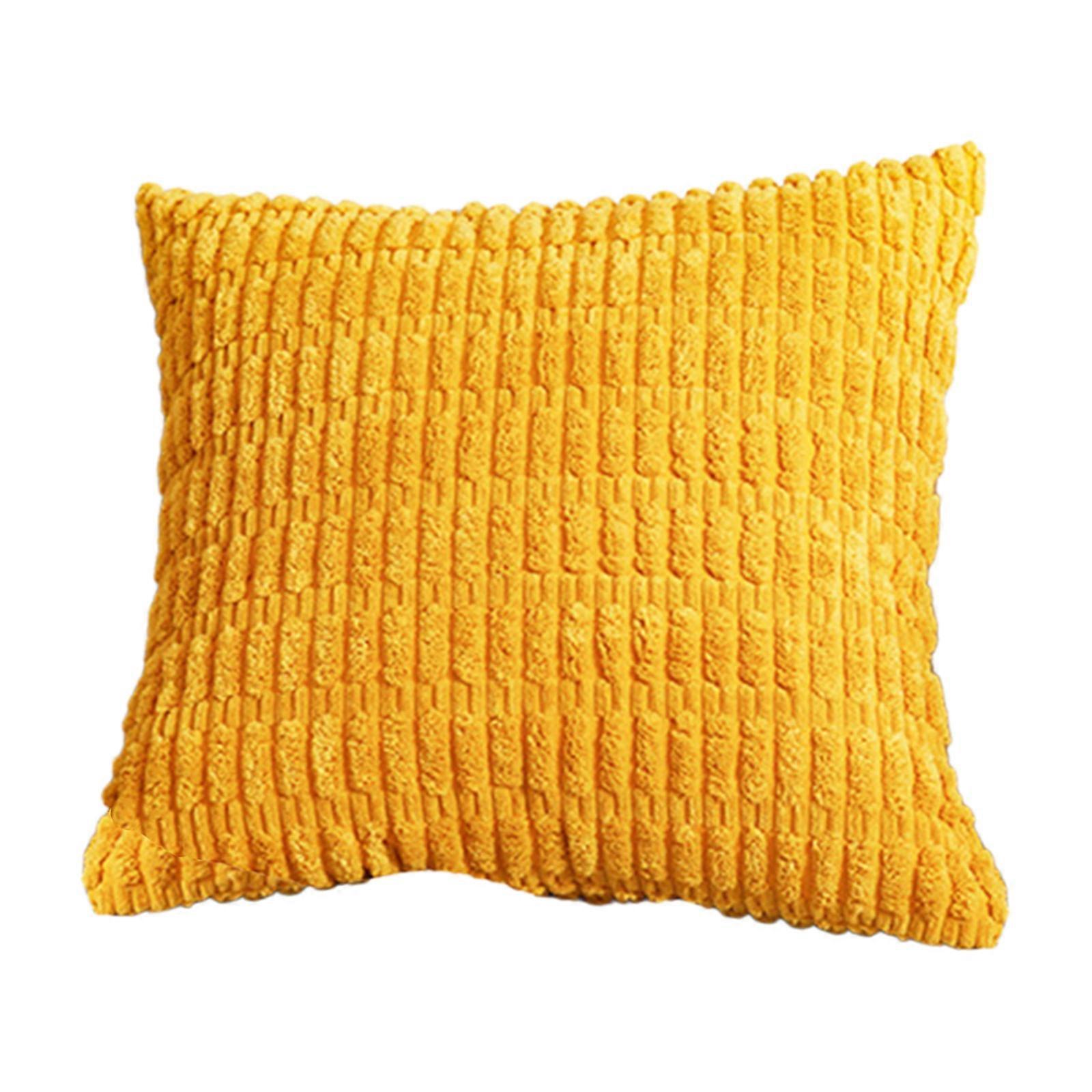 Comforting Corduroy Cushions Case, Soft Touches Wheat Ear Grains Washable Sofa Throw Pillow Cover for Daily Use and Gifting Yellow