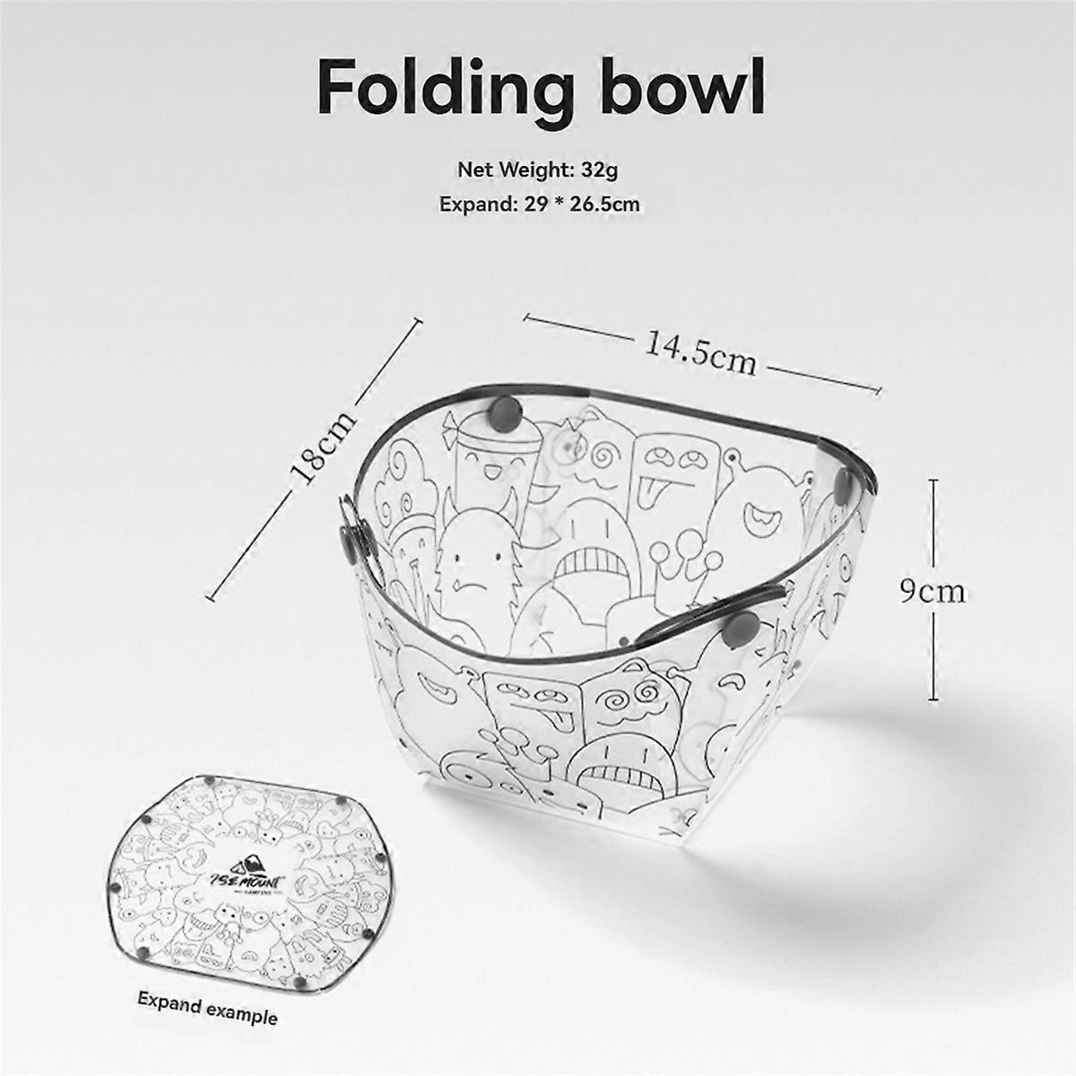 4 Pieces Folding Bowl Set,Portable Mess Kit,Food Grade Material Folding Bowl for Lunch Family Picnic Folding Bowl