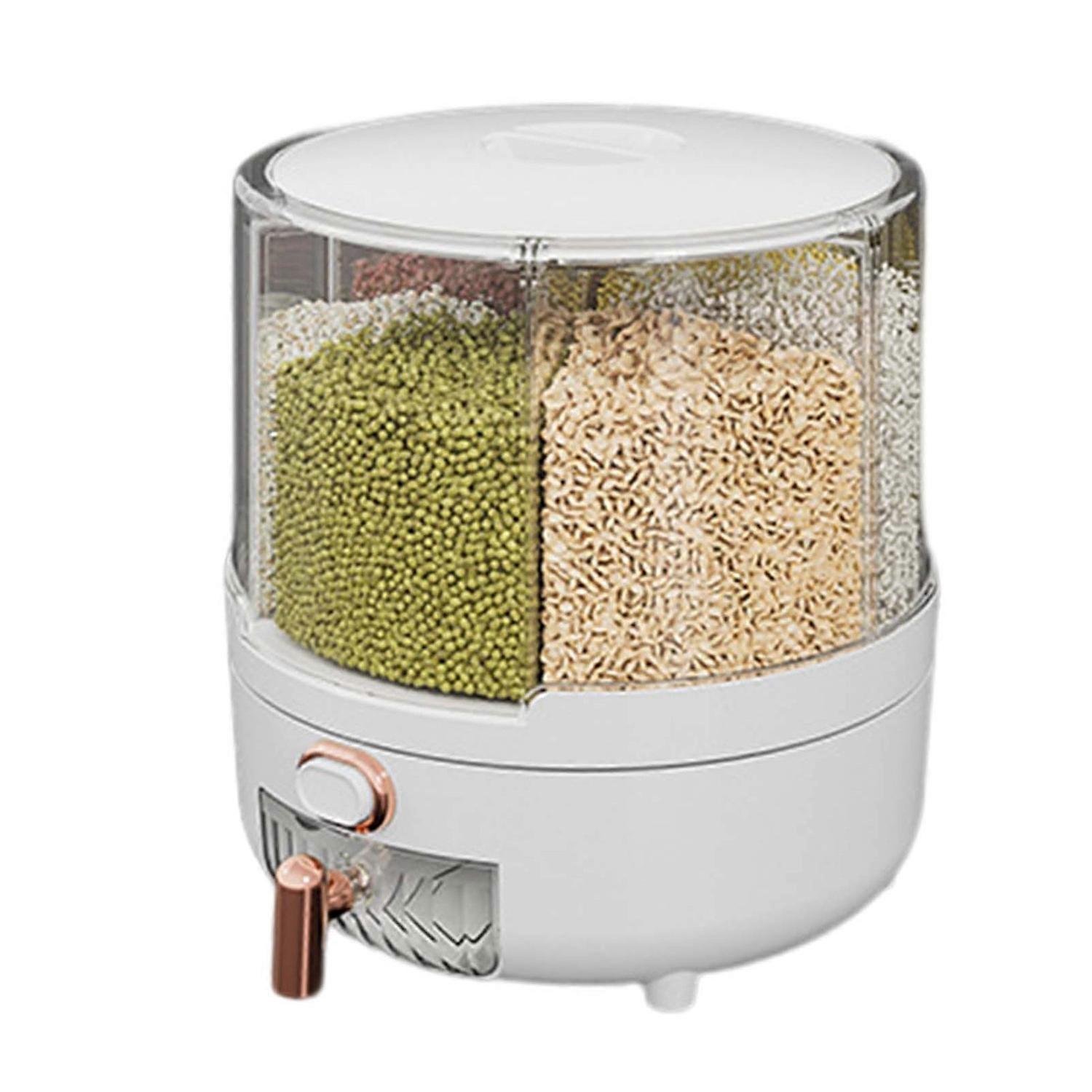 Grain Storage Box 360 Degree Rotation Removable Top Cover Silicone Sealing Ring Large Capacity