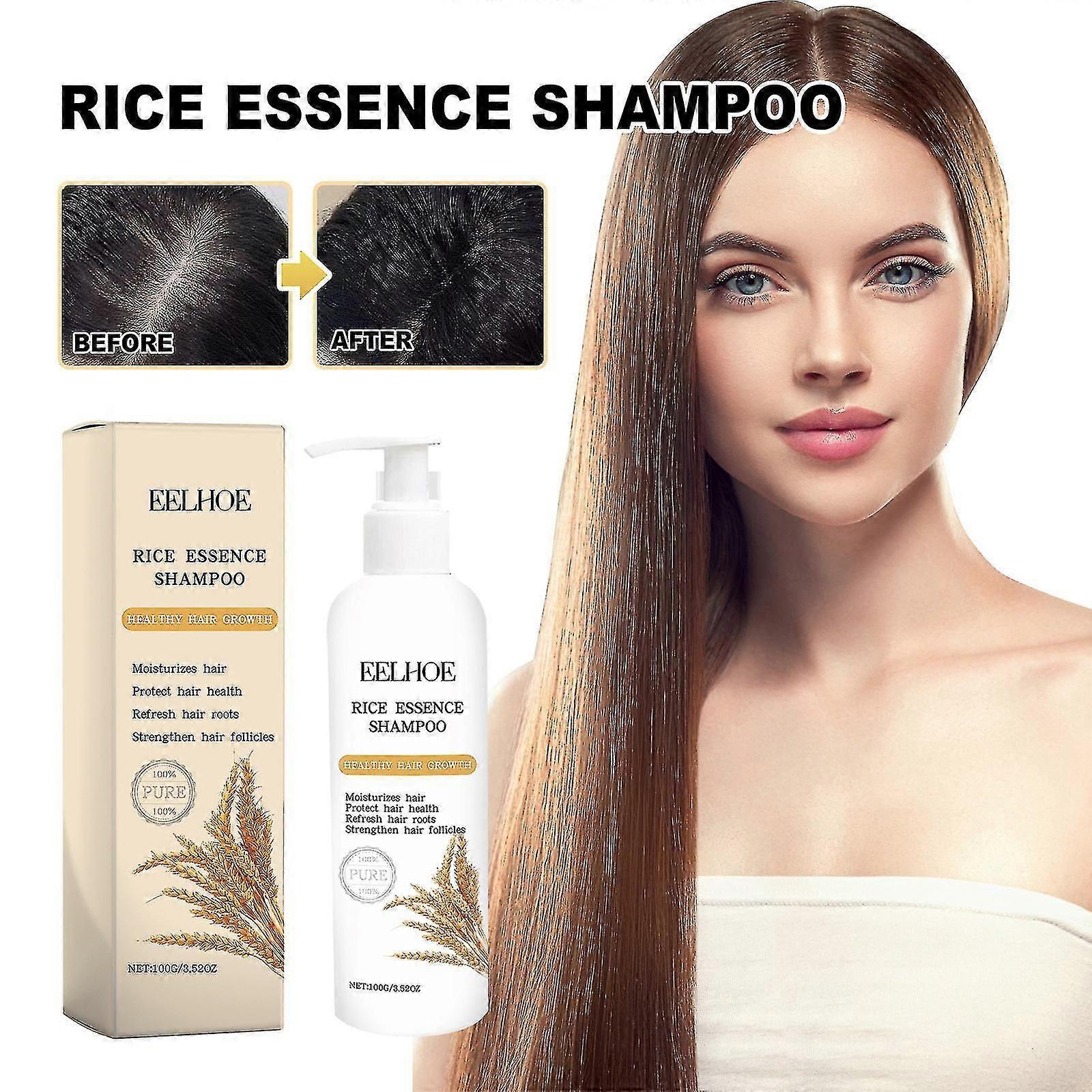 Eau de riz pour la croissance des cheveux, Shampooing à l’eau de riz, Shampooing pour la croissance des cheveux à l’eau de riz avec biotine, Shampooing pour les cheveux clairsemés et la perte de cheveux