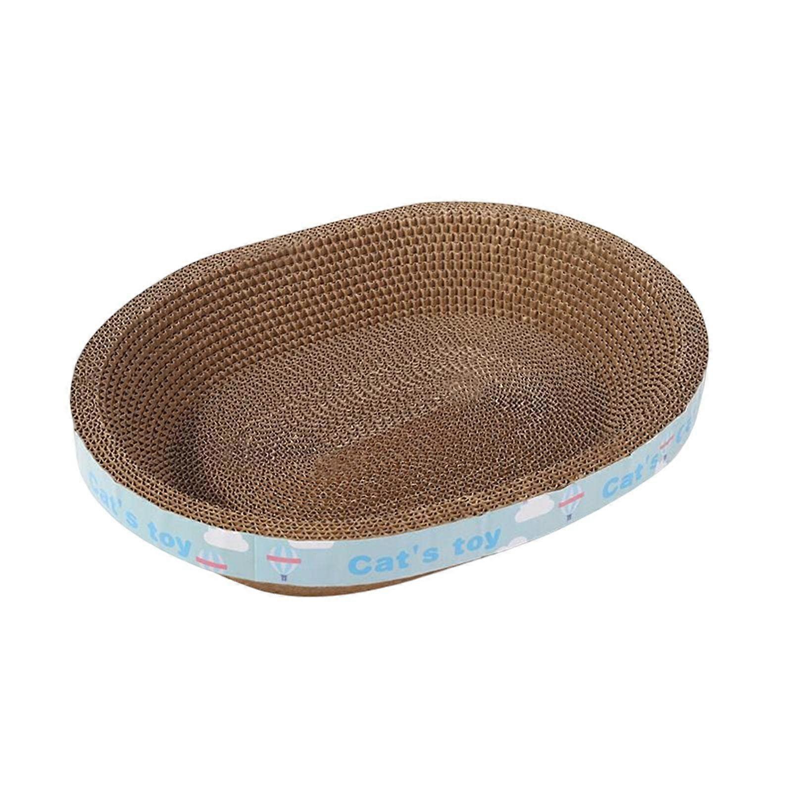 Oval Corrugated Scratch Pad Scratching Lounge Bed Indoor Cats Cat Scratcher Bowl Cardboard for Kitty 50cmx38cmx9cm