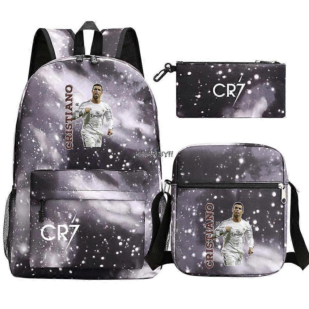 CR7 3pcs/set Σχολικές τσάντες Για αγόρια Κορίτσια Έφηβοι Μαθητές Λυκείου Σακίδια πλάτης Casual τσάντα ταξιδιού Άνδρες Γυναίκες Mochila