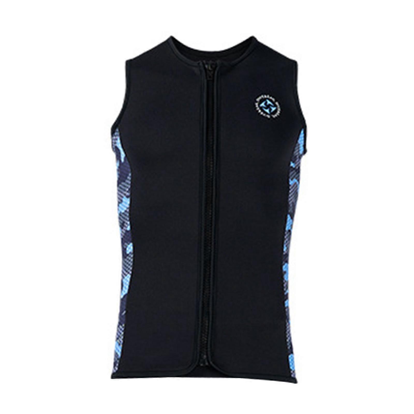 Ανδρικό Wetsuit Top Wet Suit 3mm Diving Vest Front Zip Keep Warm Αμάνικο Μαγιό