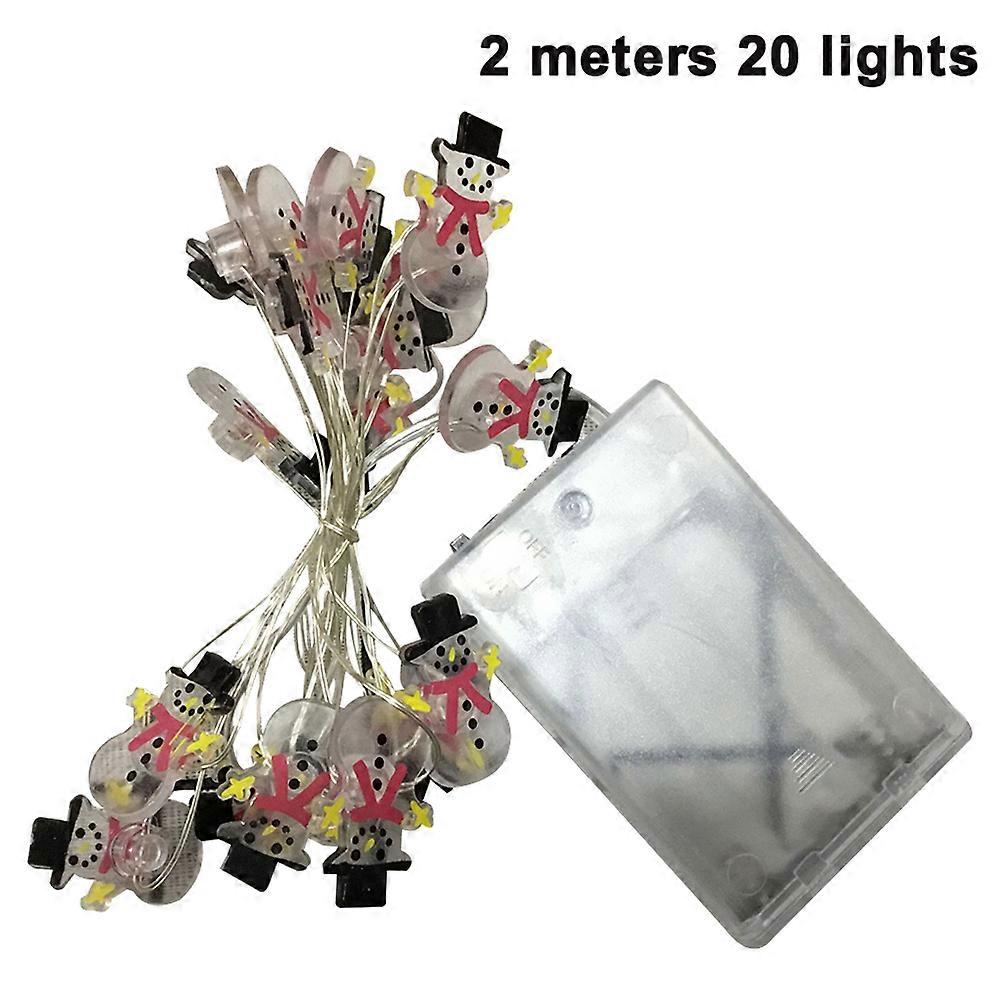 Cute Santa Claus Decorative String Lights, Memory Function Timer, USB Battery Powered