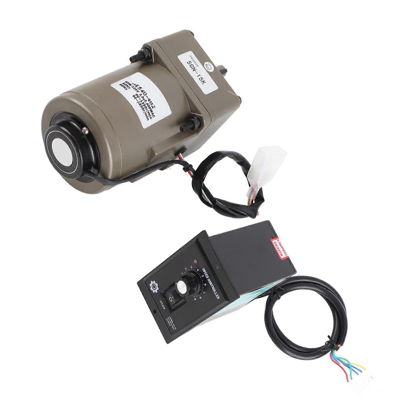 AC 40W Single Phase Asynchronous Gear Motor Deceleration Adjustable Speed (15K)