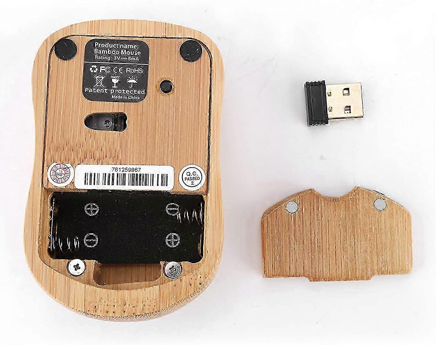 Mouse senza fili, mouse wireless in legno, mouse per computer, mouse per computer wireless, mouse ottico wireless in bambù da 2,4 GHz PC portatile in legno per laptop, bur