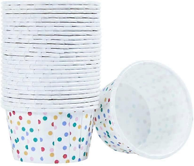 100pcs Ice Cream Sundae S Paper Yogurt Dessert Bowls Polka Dot Ice Cream Treat S