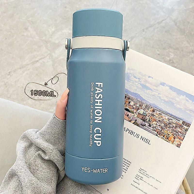50oz/1500Ml Stainless Steel Vacuum Insulated Water Bottle,Leakproof,BPA Free-Light Blue