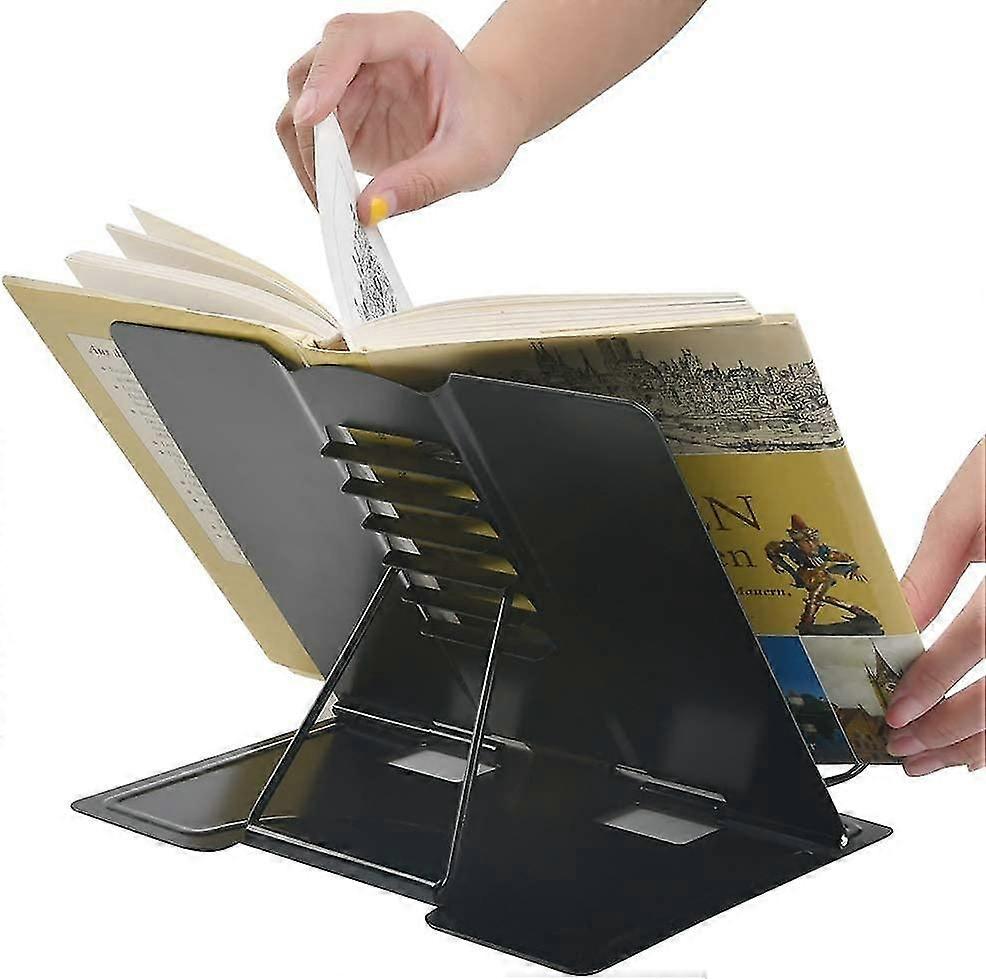 Islmlisa Buchständer Aus Stahl – 6 Verstellbare Neigungen, Faltbar, Für IPad, Kochbücher & Mehr