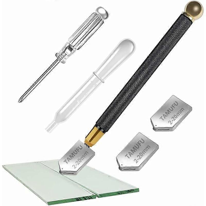 Durable Glass Cutters for Wide Application, Carbide Cutting Heads for Smooth Cuts and Heavy Duty Performance