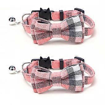 Designer Cat Collar, Breakaway Buckle for Safety, Removable Bow Tie, Soft Comfortable Fabric, Adjustable for Daily Wear