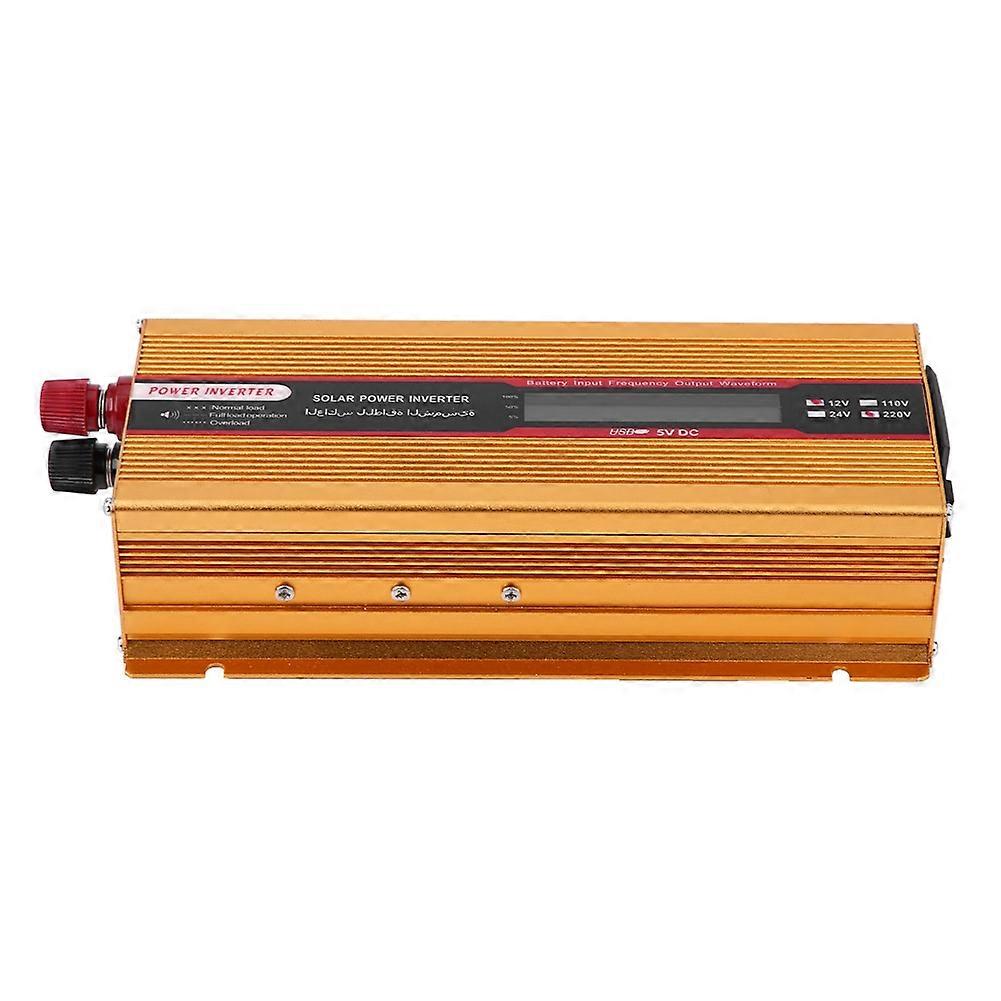 2000W Car Power Inverter with LCD Screen USB Charger Converter Modified Sine Wave(Gold)