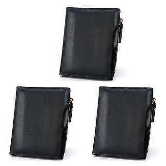 Herrplånbok Slim Fit Mäns läder minimalistiskt kort framficka dubbelvikt resebok