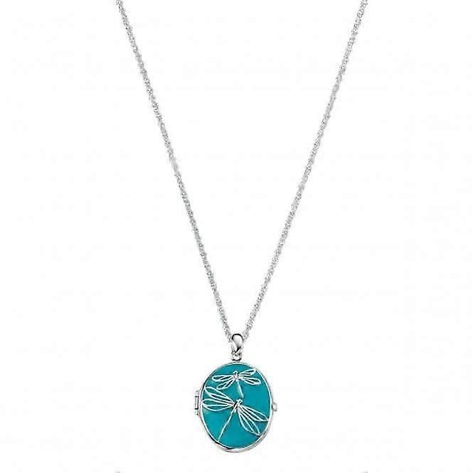 Elements Dragonfly Blue Enamel Locket P4035T