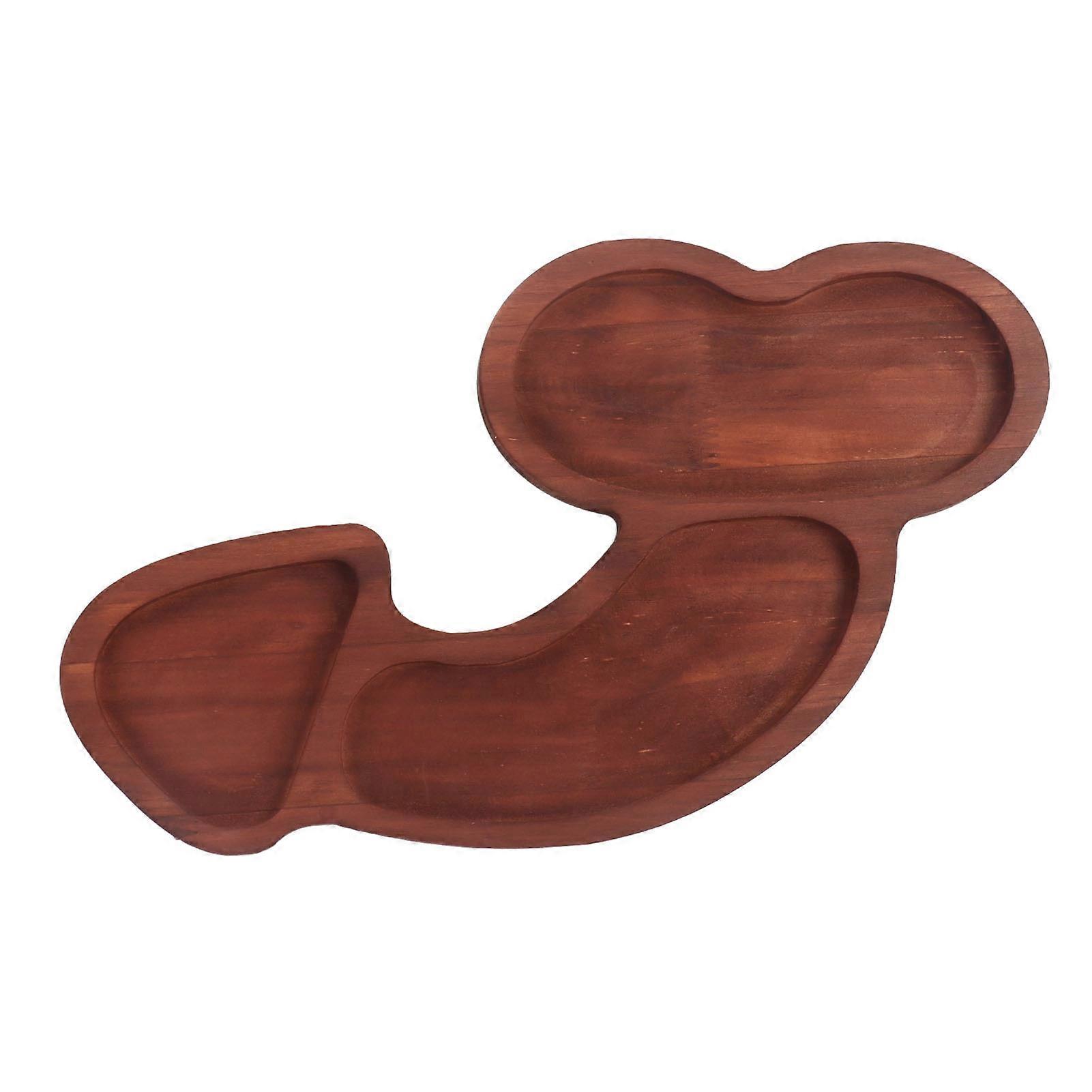 Aperitif Board C Type BPA Free Odorless Easy Cleaning Walnut 3 Large Spaces Cheese Serving Platter for Picnic Plate L