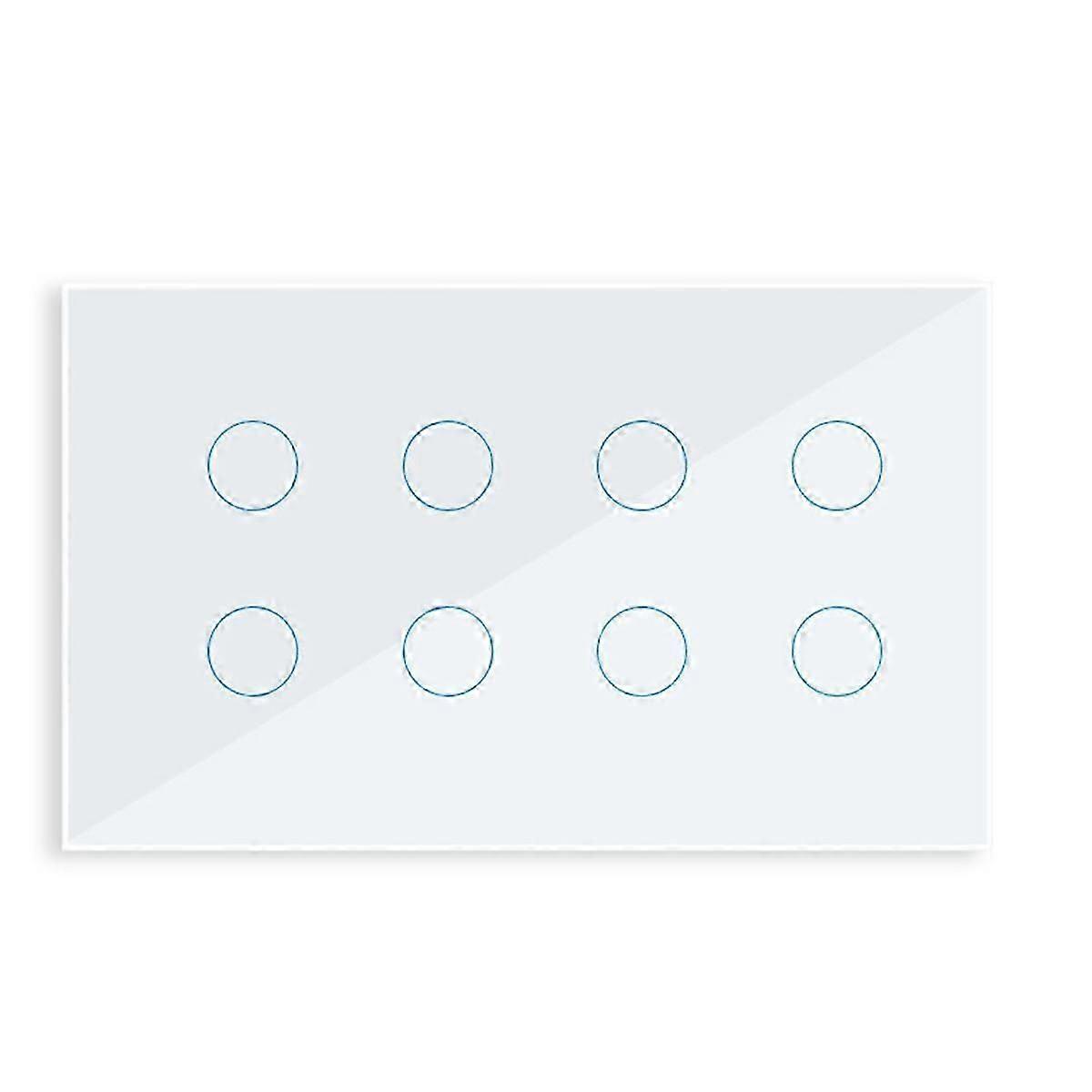 WIFI Smart Touch Light Wall Switch Interruptor Glass Panel 8 Gang Tuya Smart Life for Alexa Home Wh JN