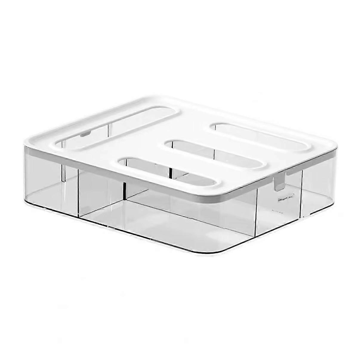 Kitchen Wrap Dispenser Organizer Box for Cling Wrap, Sandwich Bags - Space Saving Drawer Insert for 