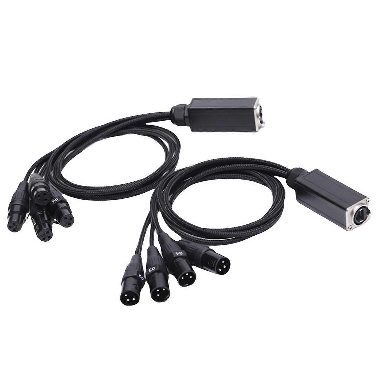 Shielded Cable to 4 Channel 3-Pin XLR Male/Female Connectors