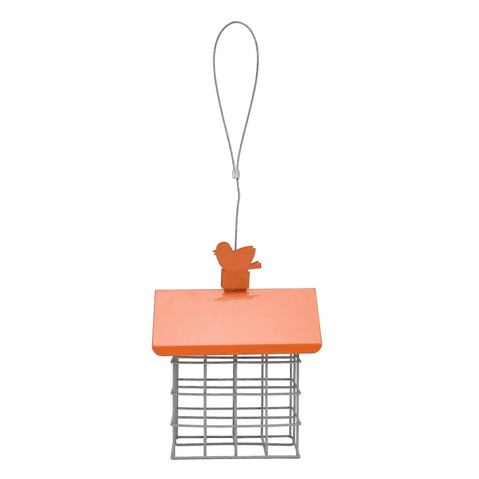 Metal Bird Feeder Cleanable Hanging Bird Feeder with Flip Lid Hanging Rope for Outdoor
